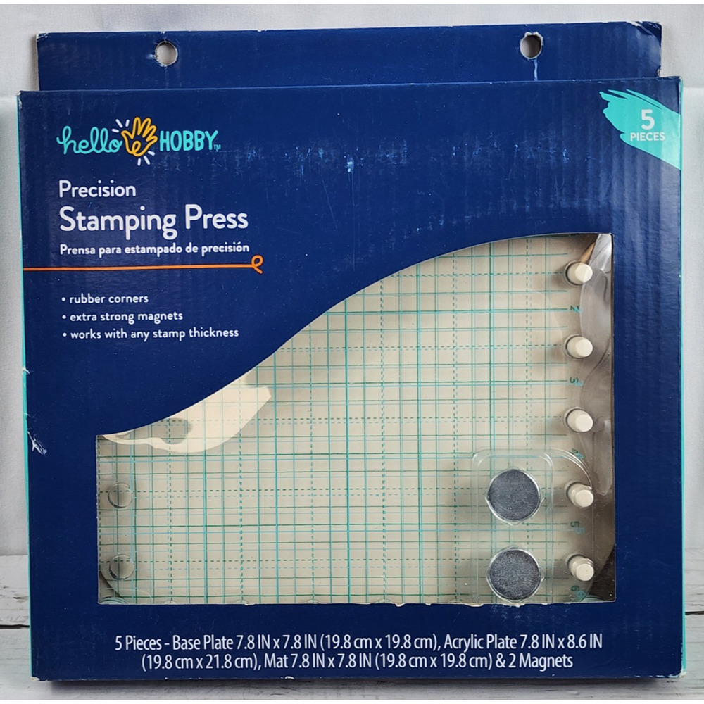 Precision Stamping Press by Hello Hobby, 5 Pcs w/Base/Plate/Mat/Magnets, New